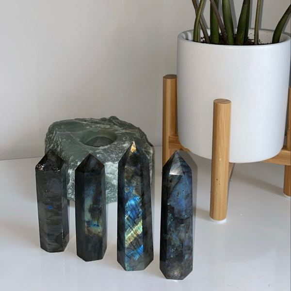 Natural Labradorite Obelisk Point Crystal